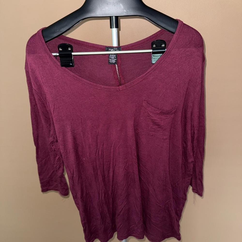 Rue21 Deep Burgundy Blouse